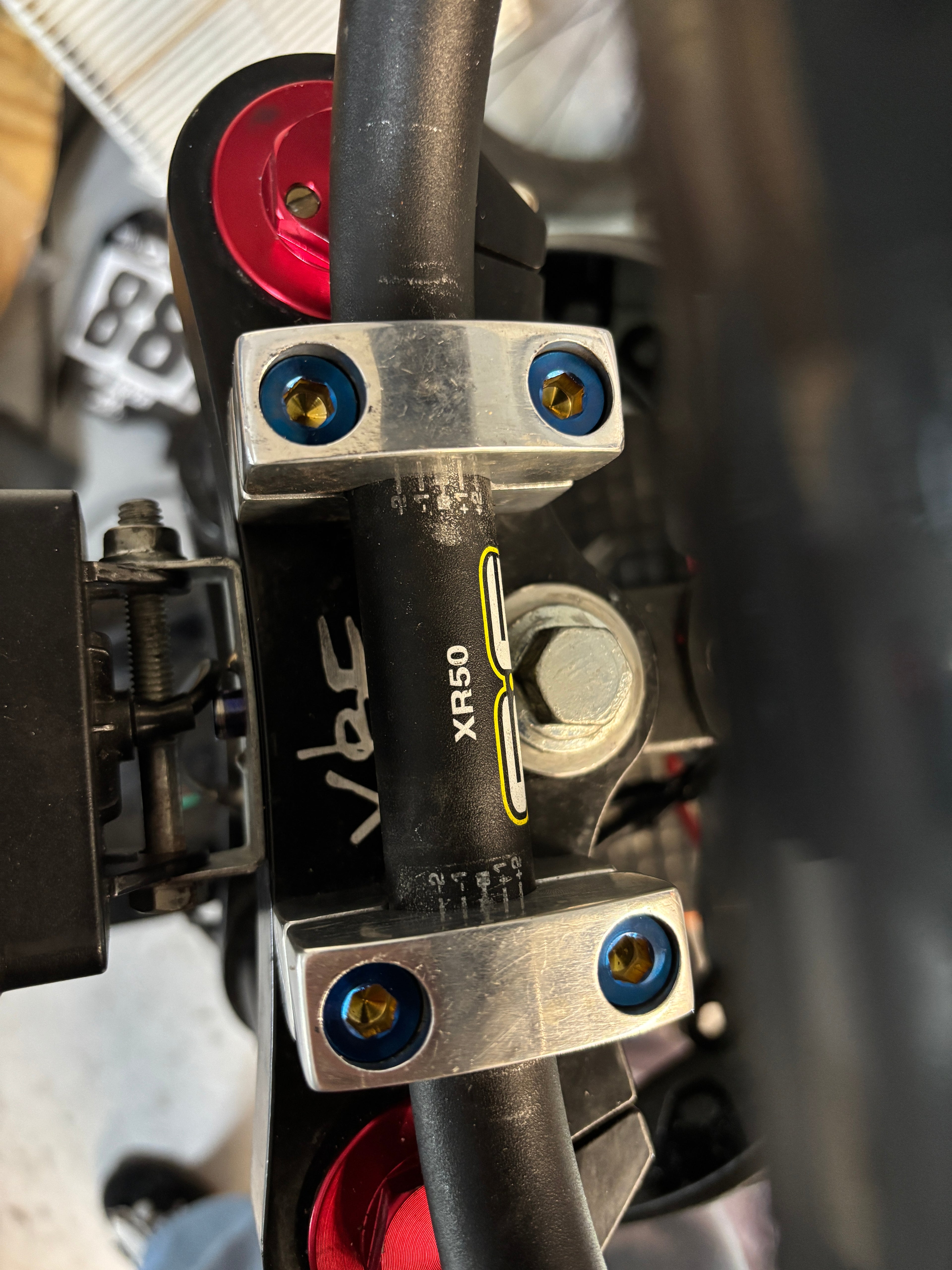 Triple Clamp Bar Mount Titanium Bolts!