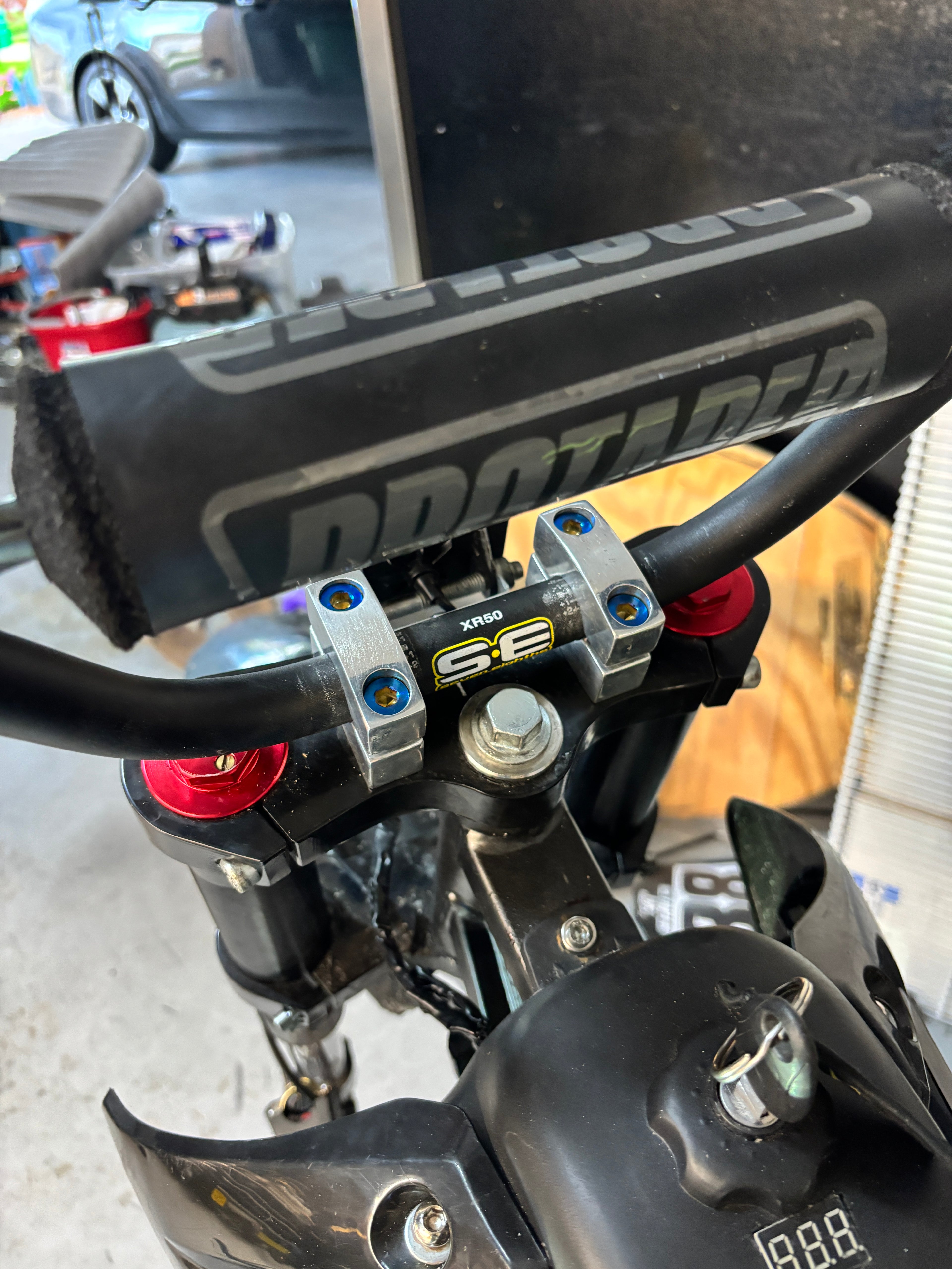 Triple Clamp Bar Mount Titanium Bolts!